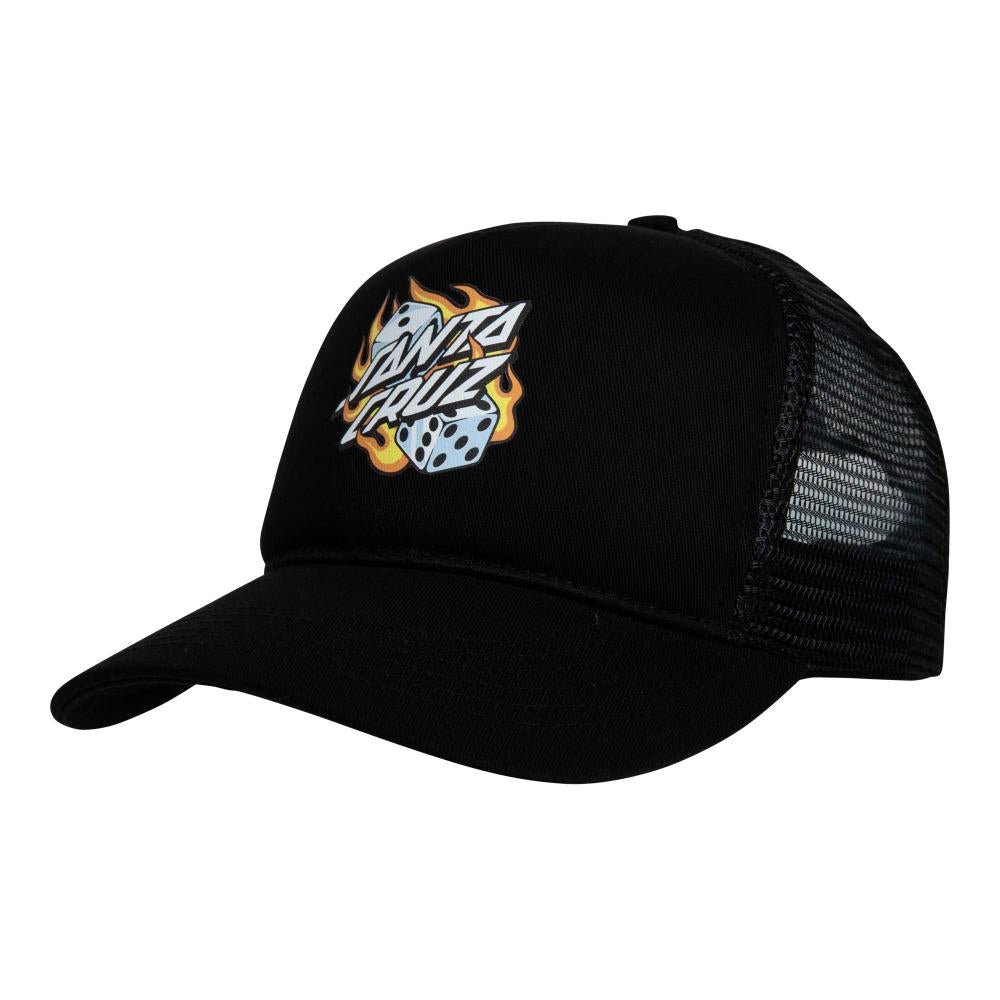O/S ADULT Santa Cruz Cap Flaming Dice Dot Meshback