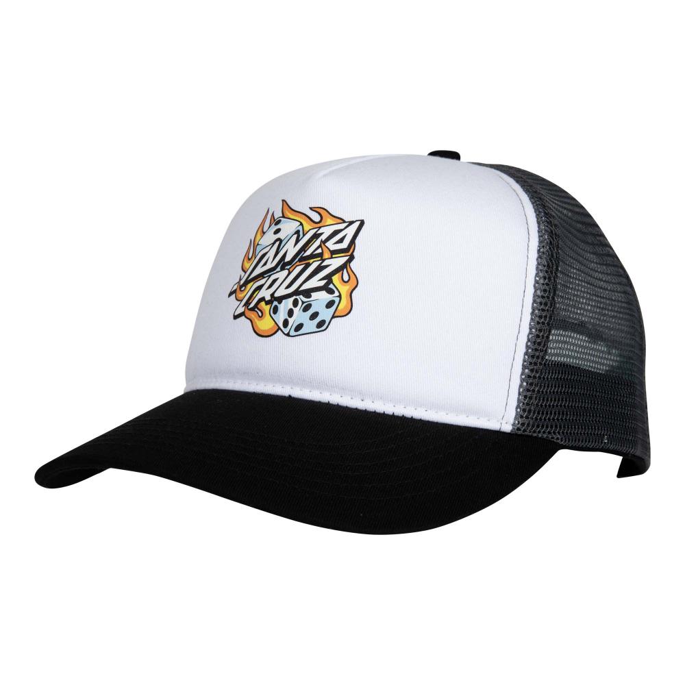 O/S ADULT Santa Cruz Cap Flaming Dice Dot Meshback