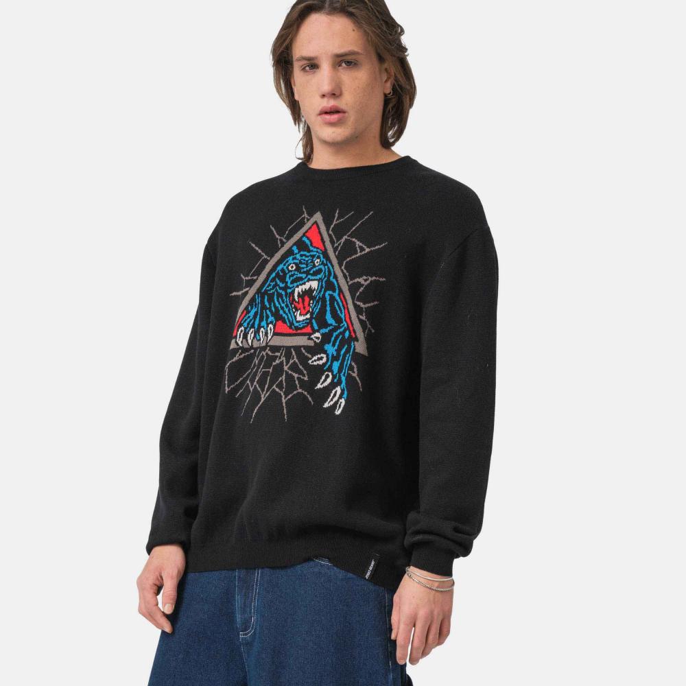 M ADULT Santa Cruz Knit Crew Natas SC Panther Knit Crew