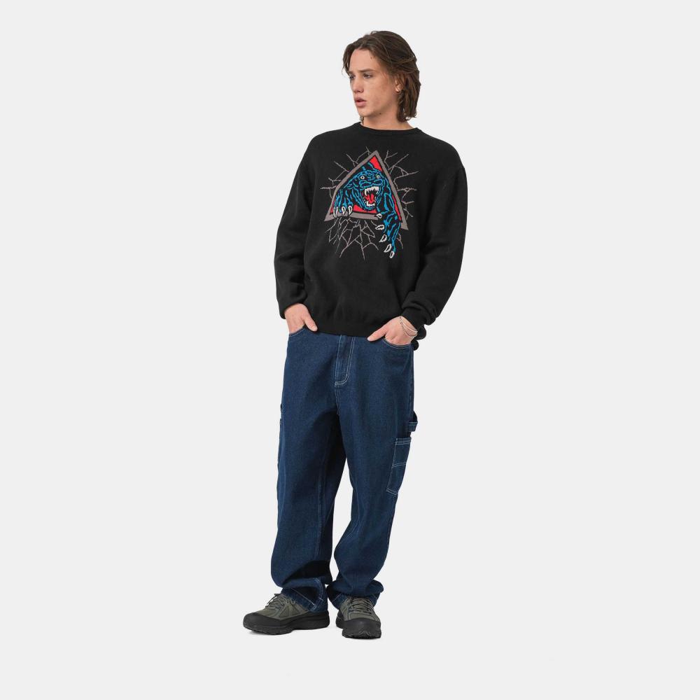 M ADULT Santa Cruz Knit Crew Natas SC Panther Knit Crew