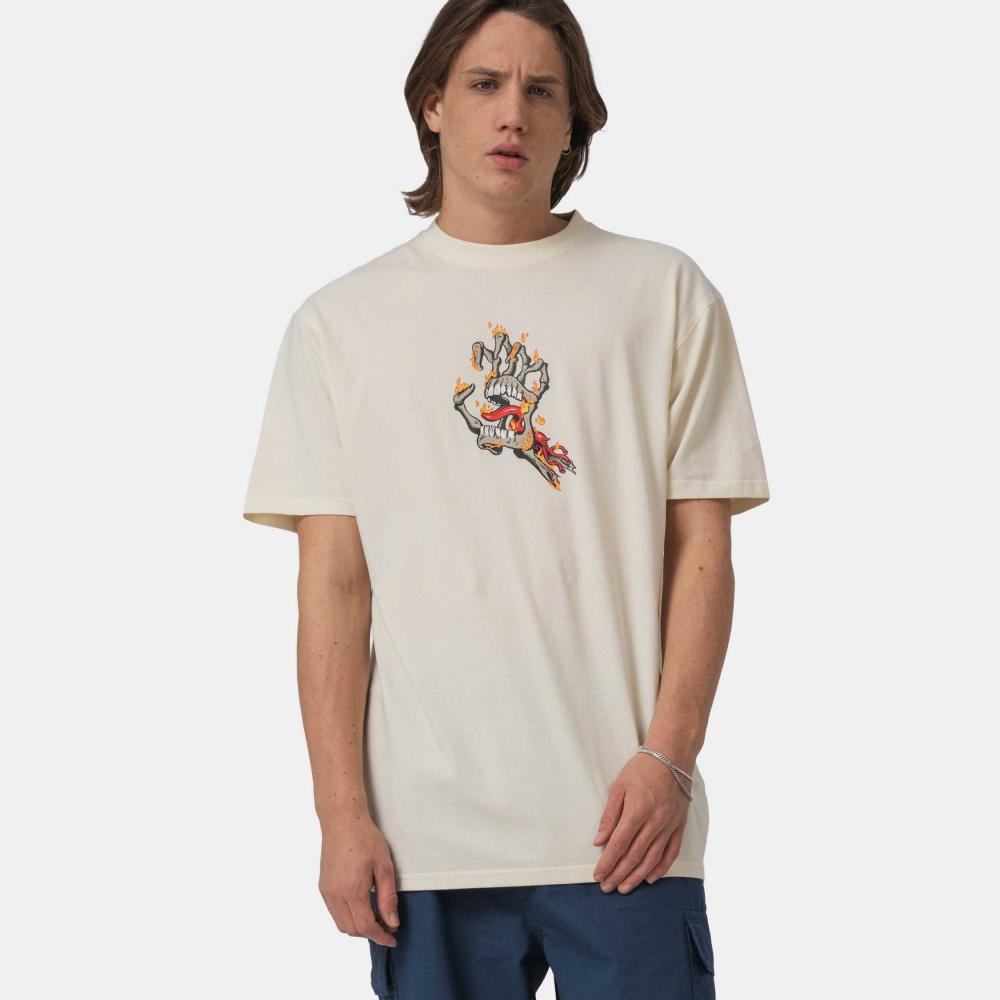 S ADULT Santa Cruz T-Shirt Burnt Bone Hand T-Shirt