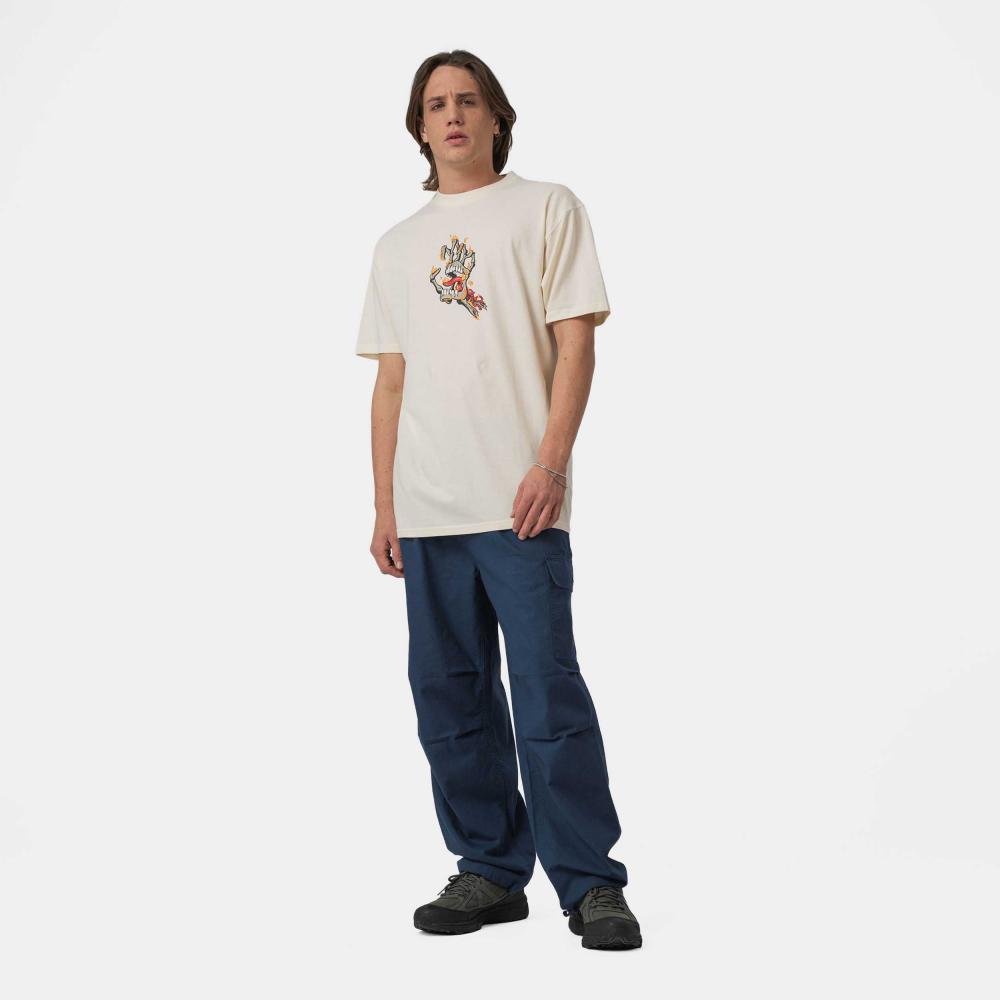 S ADULT Santa Cruz T-Shirt Burnt Bone Hand T-Shirt