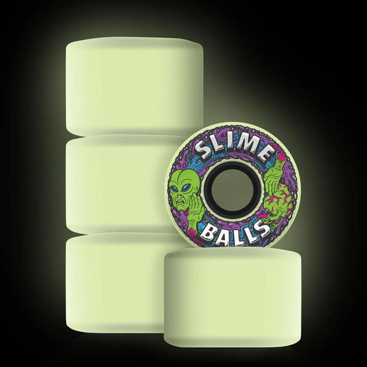 60 MM Slime Balls Wheels Alien OG Slime GITD 78a
