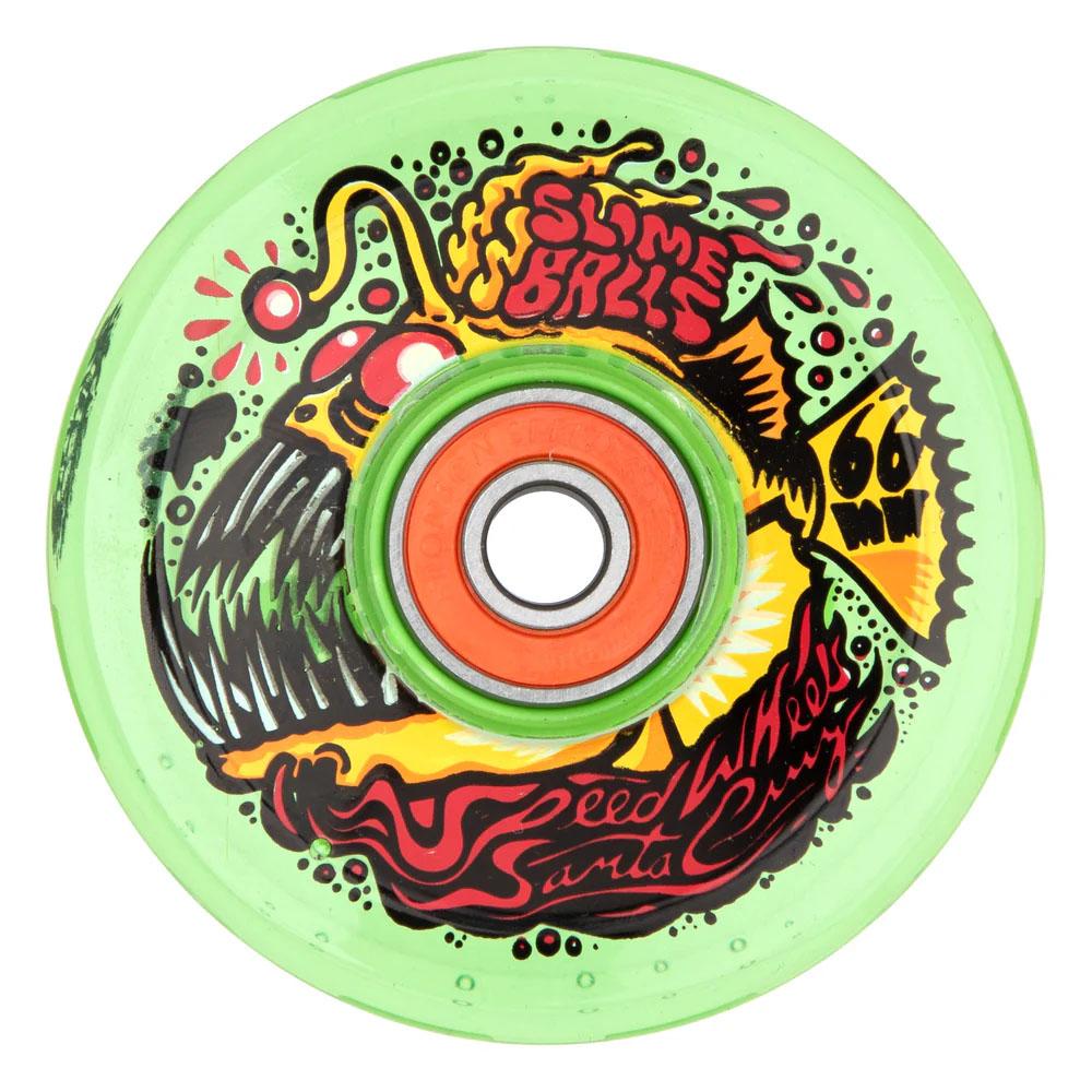 66 MM Slime Balls Wheels Angler Light Ups OG Slime 78a