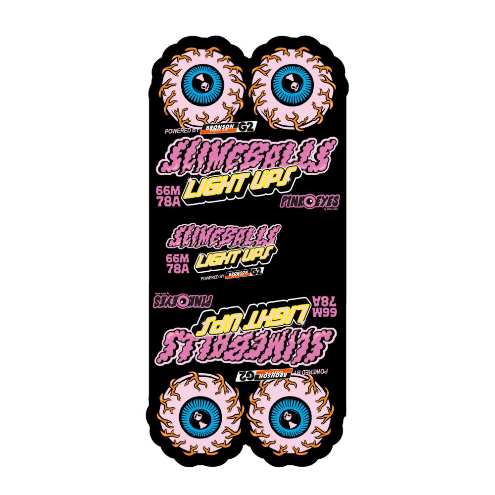 66 MM Slime Balls Wheels Pink Eyes Light Ups OG Slime