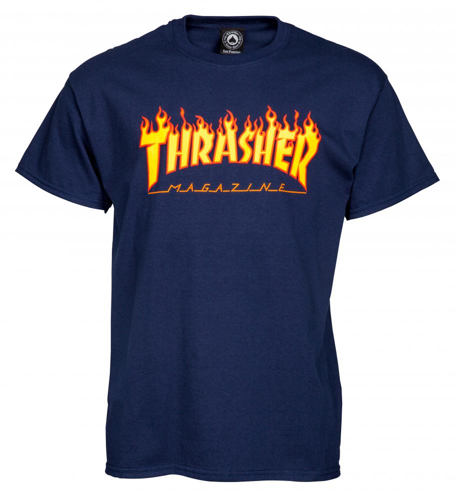 S ADULT Thrasher T-Shirt Flame Logo