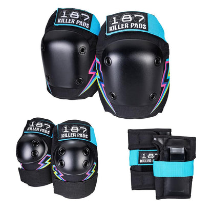 L/XL ADULT 187 killer Pads Six Pack Set Electric Bolt