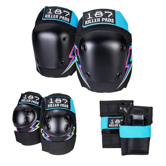 L/XL ADULT 187 killer Pads Six Pack Set Electric Bolt