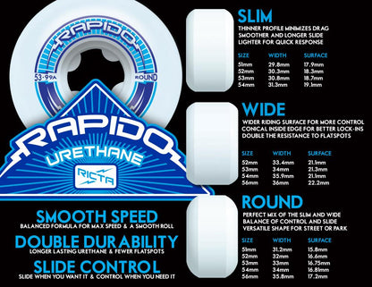 54 MM Ricta Wheels Clouds 78a