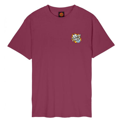 M ADULT Santa Cruz T-Shirt Flaming Dice Dot Chest T-Shirt