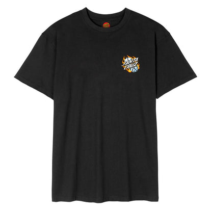 S ADULT Santa Cruz T-Shirt Flaming Dice Dot Chest T-Shirt