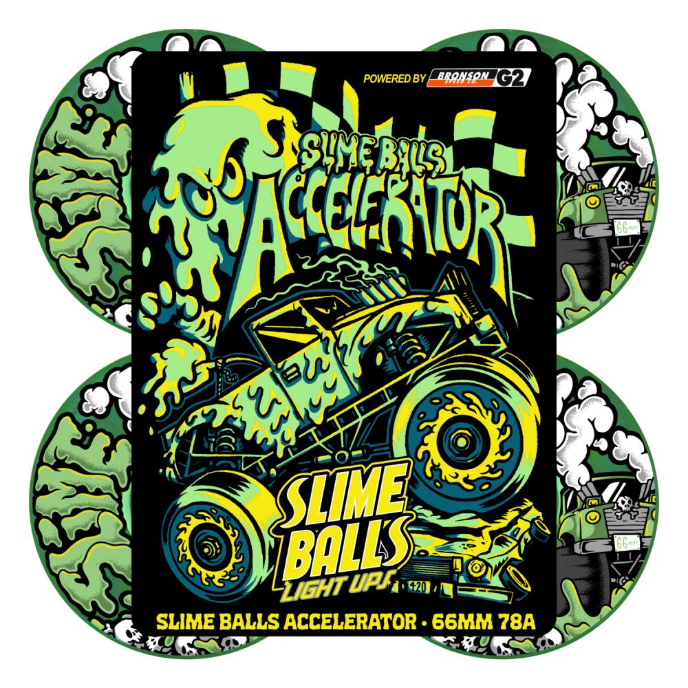 66 MM SlimeBalls Wheels Accelerator Light Ups OG 78a