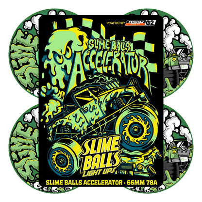 66 MM SlimeBalls Wheels Accelerator Light Ups OG 78a
