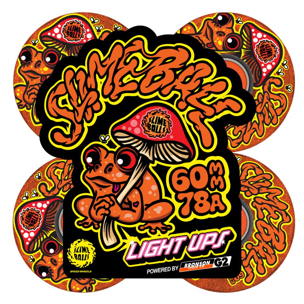 60 MM SlimeBalls Wheels Frog Trips Light Ups OG 78a