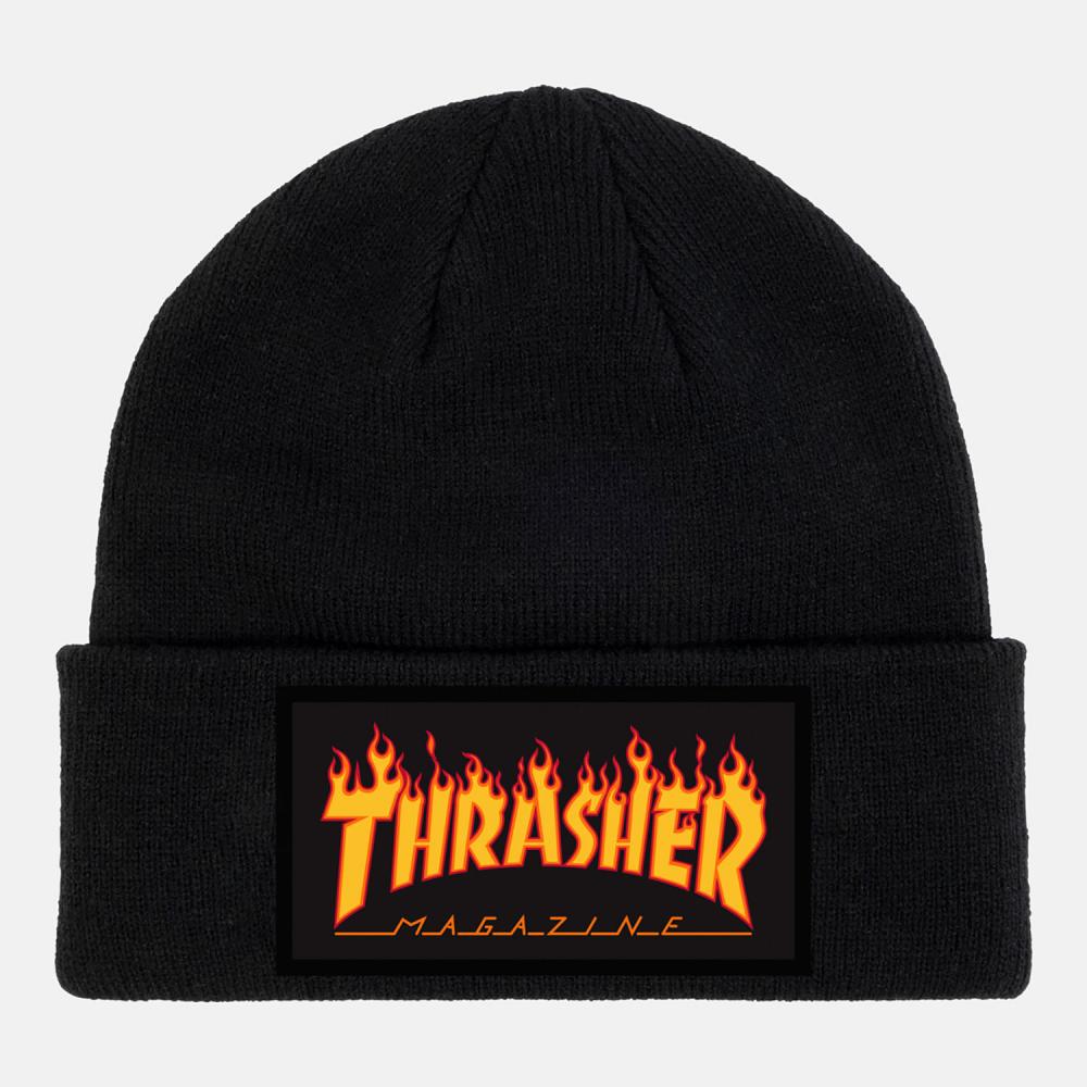 O/S ADULT Thrasher Beanie Flame Patch