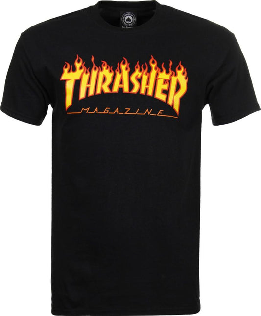 L ADULT Thrasher T-Shirt Flame Logo