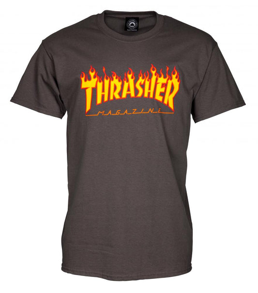 S ADULT Thrasher T-Shirt Flame Logo