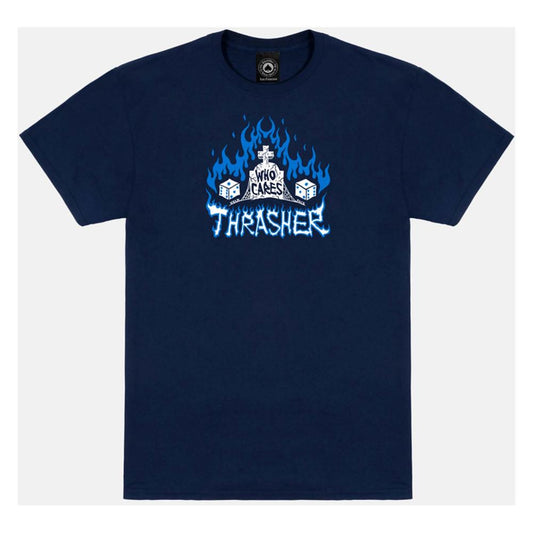 L ADULT Thrasher T-Shirt Who Cares by Neckface