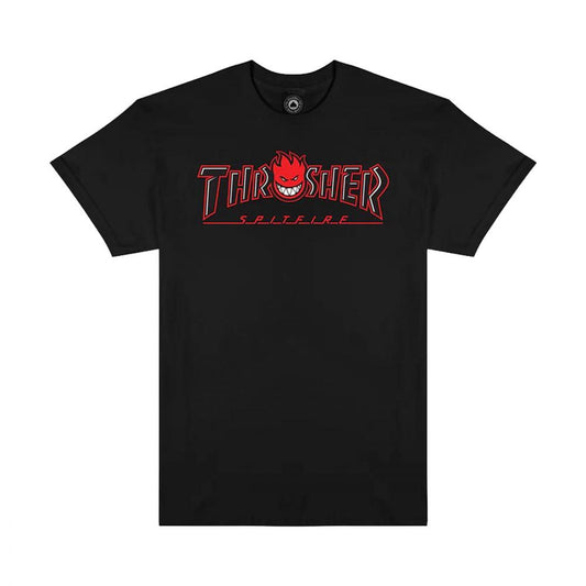 L ADULT Thrasher x Spitfire T-Shirt Big Head Outline